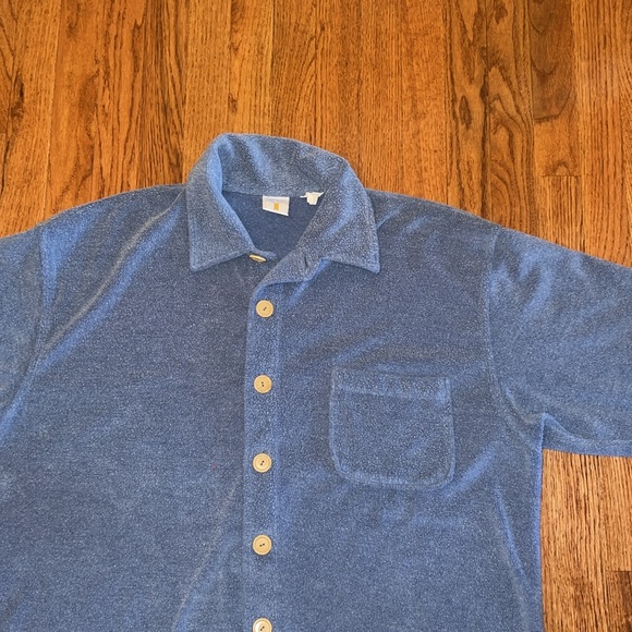 Merit Awards Women’s Blue Fleece Sherpa Button Down Shacket Size Large - Picture 4 of 9